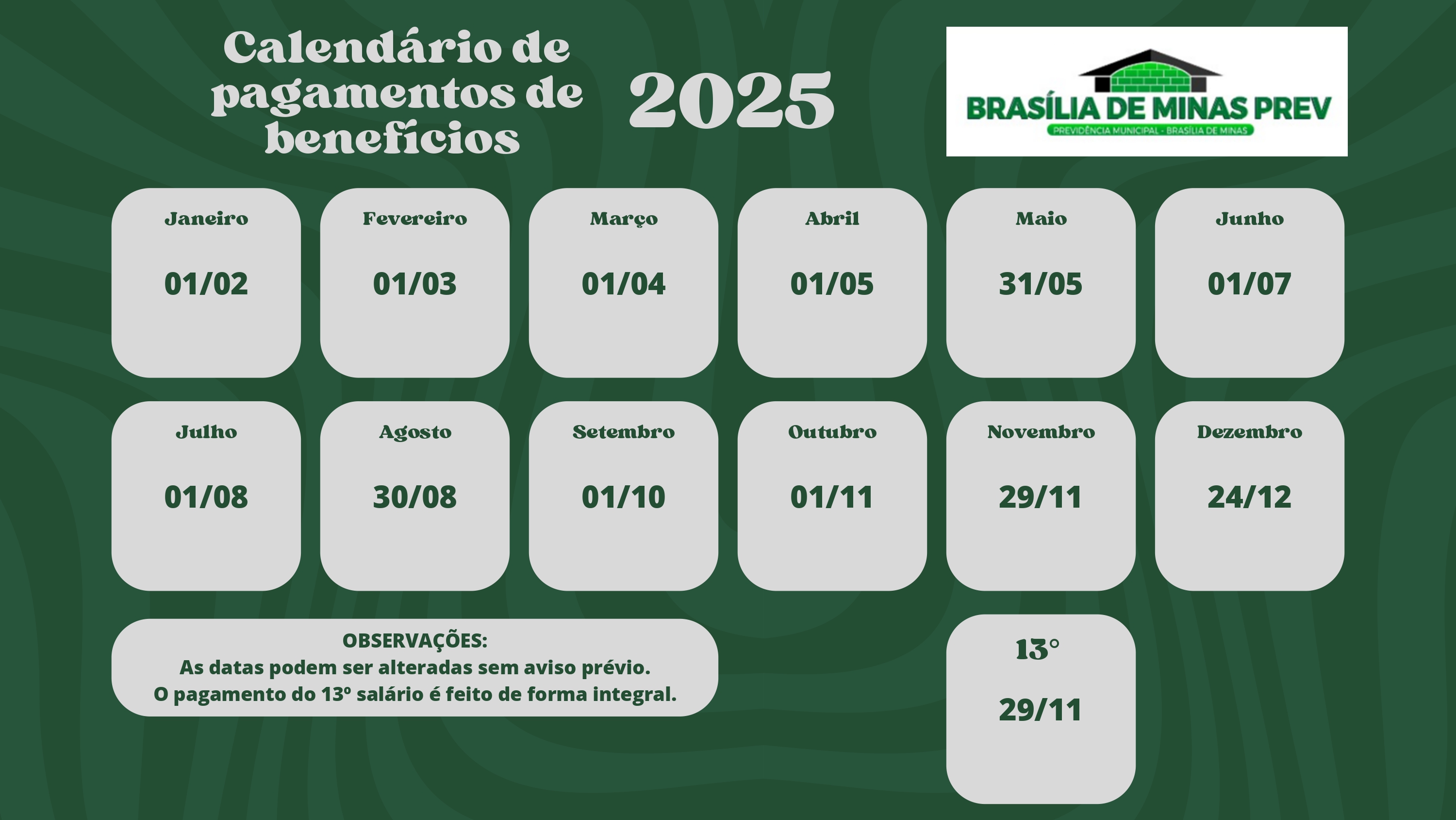 Calendário de Pagamento